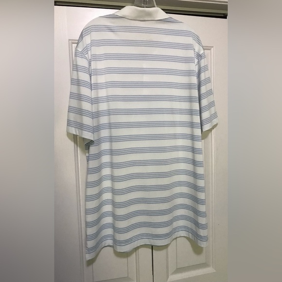 Nike Golf Tour Performance Mens XL Dri Fit White Blue Polyester Polo Shirt - Picture 6 of 6